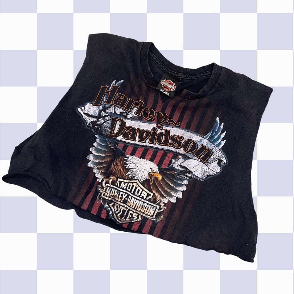 Harley Davidson cropped muscle tee